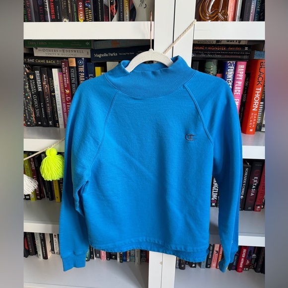 Champion Tops - Champion bright blue mock neck cotton pullover sweatshirt fleece top shirt